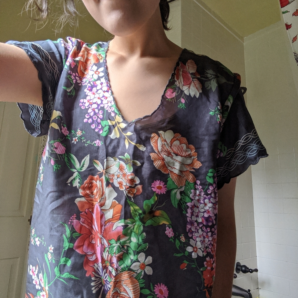 Johnny Was FLORAL SILK TUNIC
